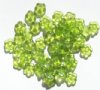 50 3x8mm Transparent Olive Cupped Flower Beads